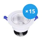 Mehrfachpackung 15x LED Deckenstrahler Rund Schwenkbar 15W 1200lm 60D - 930 Warmweiß | 135mm - Ausschnitt 110mm - UGR 