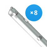 Mehrfachpackung 8x LED Feuchtraumleuchte Gehäuse V2.0 | Geeignet Für  2x120cm LED Röhre