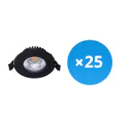Mehrfachpackung 25x LED Schwenkbar Spot Schwarz Rund 6W 550lm 60D - 927 Extra Warmweiß | 85mm - IP54 - Dimmbar - Höchste Farbwiedergabe