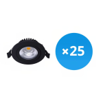 Mehrfachpackung 25x LED Schwenkbar Spot Schwarz Rund 6W 550lm 60D - 927 Extra Warmweiß | 85mm - IP54 - Dimmbar - Höchste Farbwiedergabe