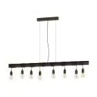 Eglo Suspension Luminaire Townshend 4 Échantillon Brun Noir | IP20 - Convient pour 8x E27 