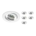 Lot 6x Encastré Spot Drome MR16 inclinable Blanc | Diamètre 69mm - GU10 Culot